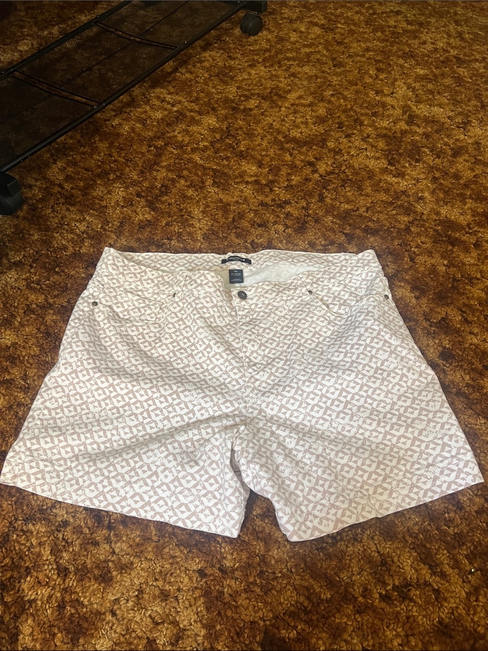 Architect Cream & Light Brown Patterned Bermuda Shorts